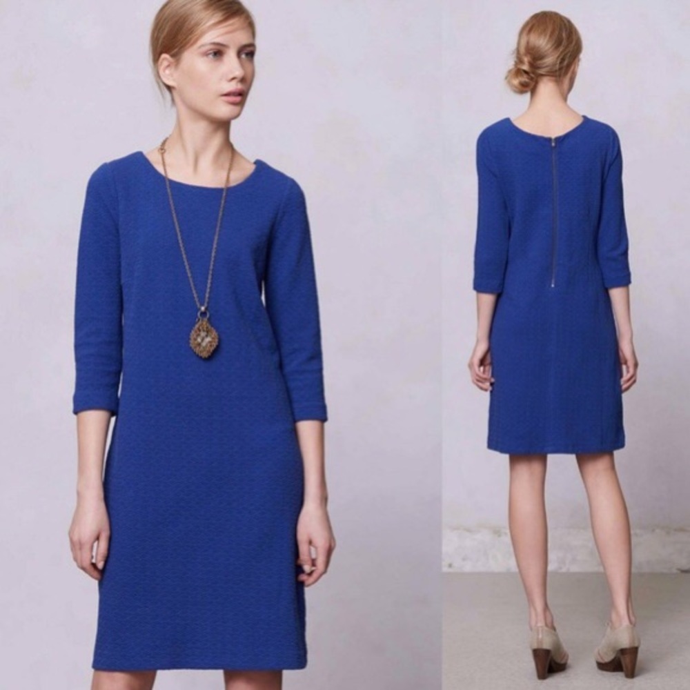 Anthropologie Ganni Blue Shift Dress - Picture 4 of 8
